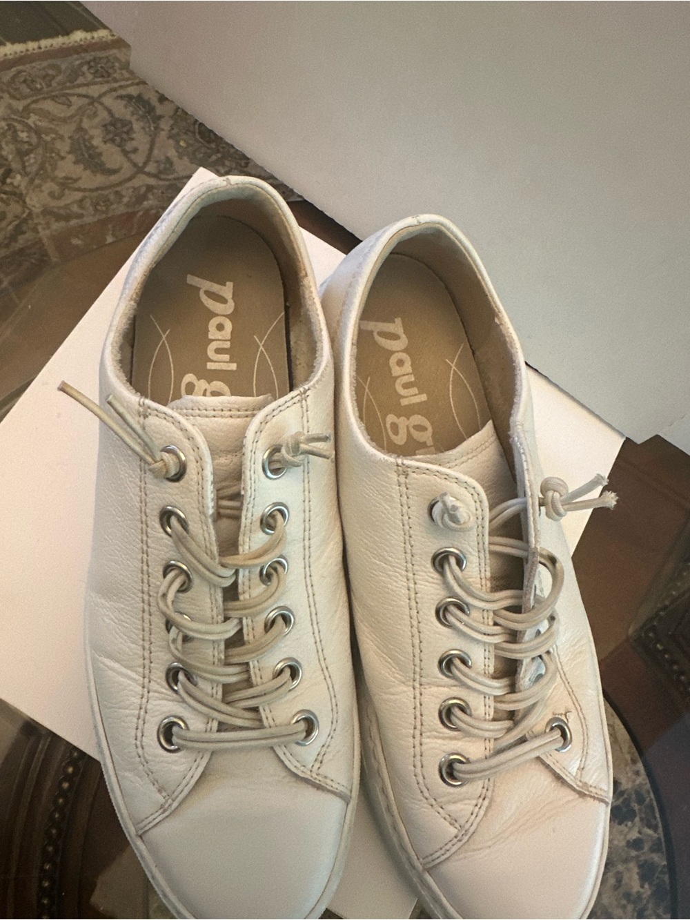 Pre-owned Paul Green Platform Sneaker Women White Leather Low-Top Sneakers Size - Picture 14 of 17